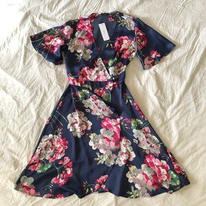Aakaa Floral Wrap Dress